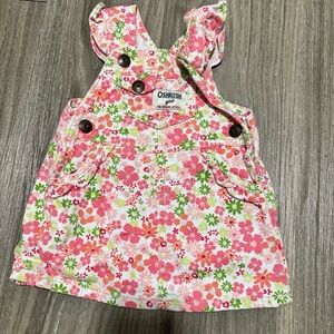 OshKosh B'gosh Pink Floral Overalls Dress